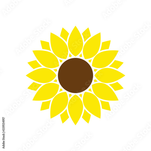 Sunflower in flat style vector isolated