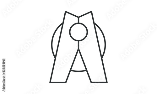 Clothes peg, clothes, clothes drying, clip, hang, tool, housework, laundry, wash, hold, clamp, dress, cloth, pin, vector free icon