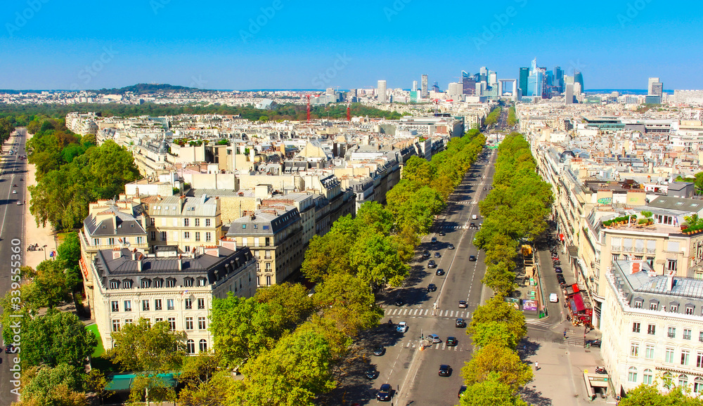 Paris skyline from the Arc de Triomphe