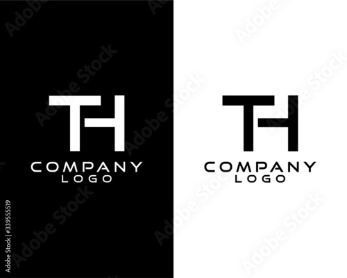 TH, HT letter, initial company logo vector photo