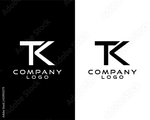 TK, KT letter, initial company logo vector