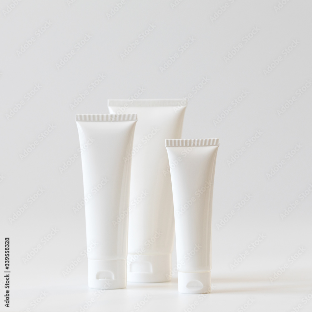 Cosmetics packaging .Plastic cosmetic of cream.Natural beauty spa product concept.Mock-up. Cosmetics packaging .Plastic cosmetic of cream.Natural beauty spa product concept.Mock-up.