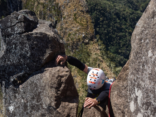 Adventurous climbing on the Salazes crest photo