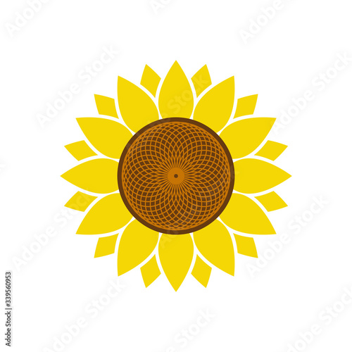 Sunflower in flat style vector isolated