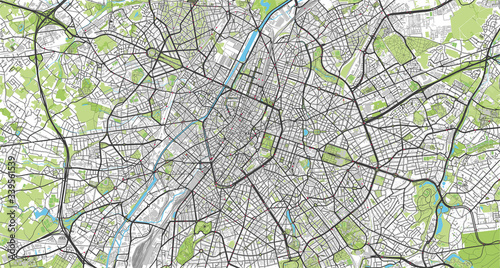 Detailed vector map of Brussels, Belgium