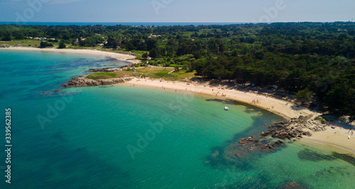 Nice beaches in l'ile d'yeu, France, with blue and clear water