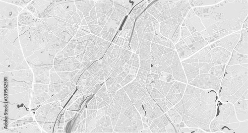 Detailed vector map of Brussels, Belgium