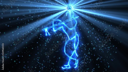 Lord Krishna with flute graphic