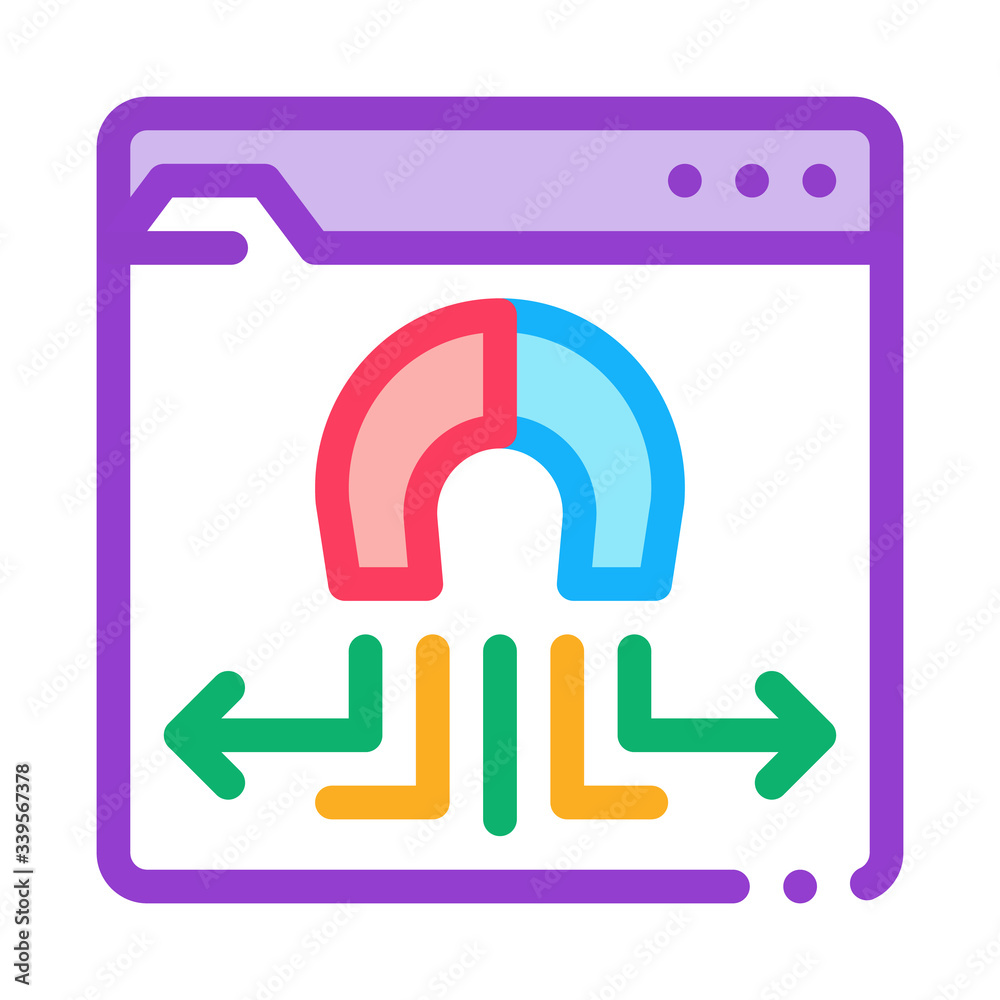 folder magnetic pull icon vector. folder magnetic pull sign. color symbol illustration folder magnetic pull icon vector. folder magnetic pull sign. color symbol illustration