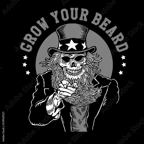 Uncle Sam Skull Grow Your Beard