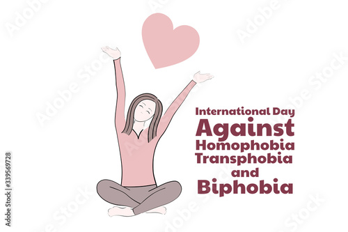 The International Day Against Homophobia, Transphobia and Biphobia. May 17. IDAHOT. Holiday concept. Template for background, banner, card, poster with text inscription. Vector EPS10 illustration.