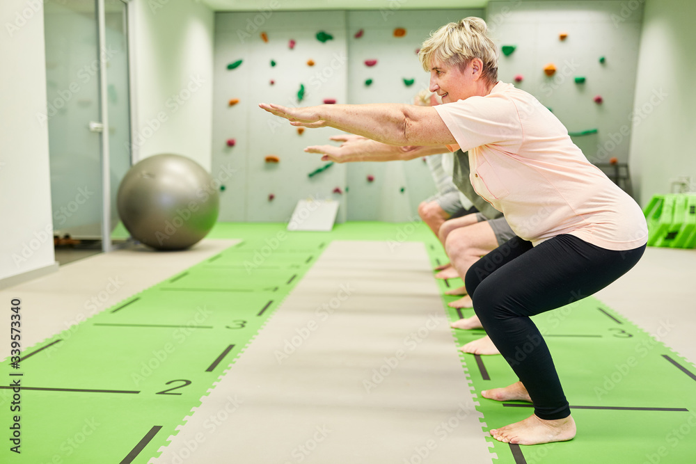 Group of vital seniors doing squats Stock Photo Adobe Stock