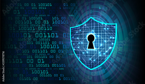 Closed Padlock on digital background, cyber security