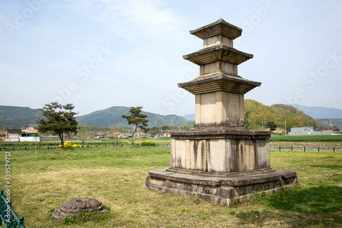 Cheongdo Three-story Stone Pagoda in Gyeongju-si, South Korea. 