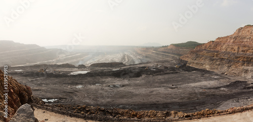 Opencast coal mine in singrauli area photo