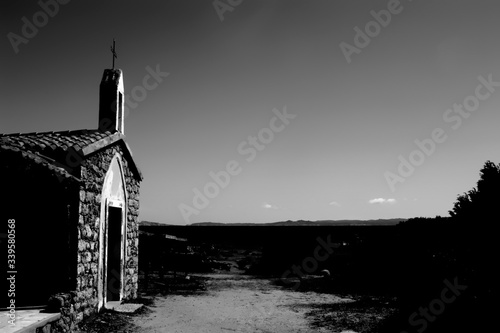 Foto digitali in bianco e nero fatte presso l'isola della Sardegna