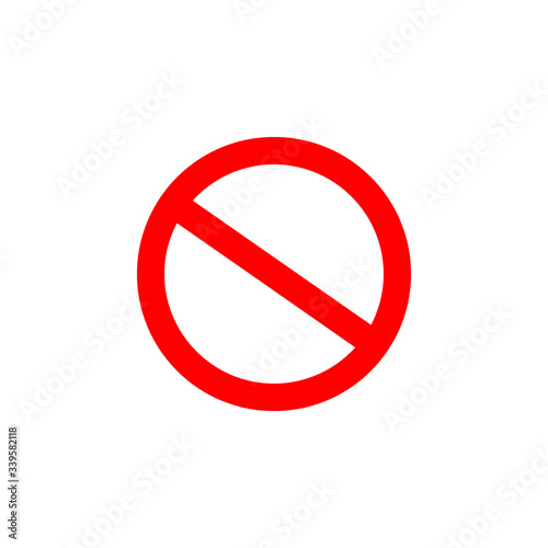 Not Allowed red Sign. Flat vector illustration.