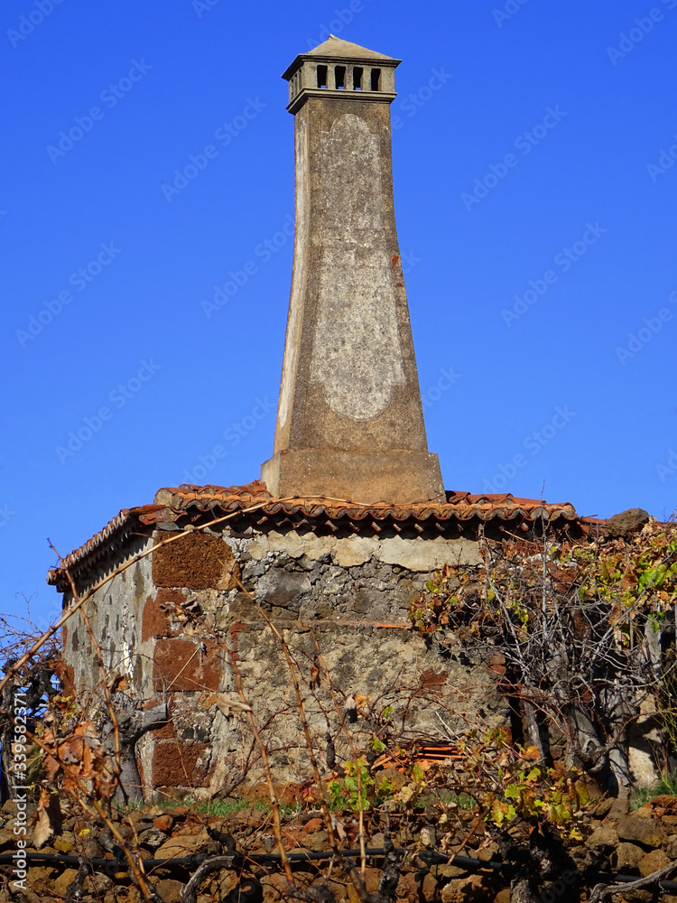 Traditional architecture. Detail of chimney. North of La Palma Island. Canary Islands. Spain. Traditional architecture. Detail of chimney. North of La Palma Island. Canary Islands. Spain.