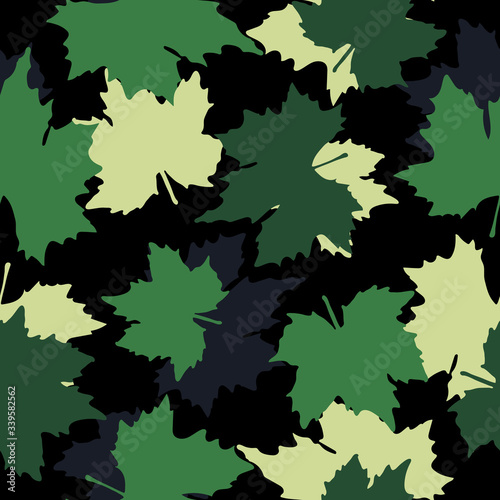 Tree leaves camouflage seamless pattern