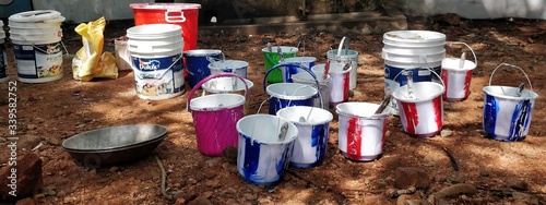 Paint Buckets in a row