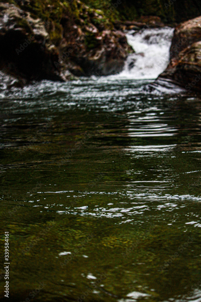 Fototapeta premium Buritaca river on the way to the lost city (indigenous name Teyuna), Sierra Nevada de Santa Marta, Magdalena, Colombia.