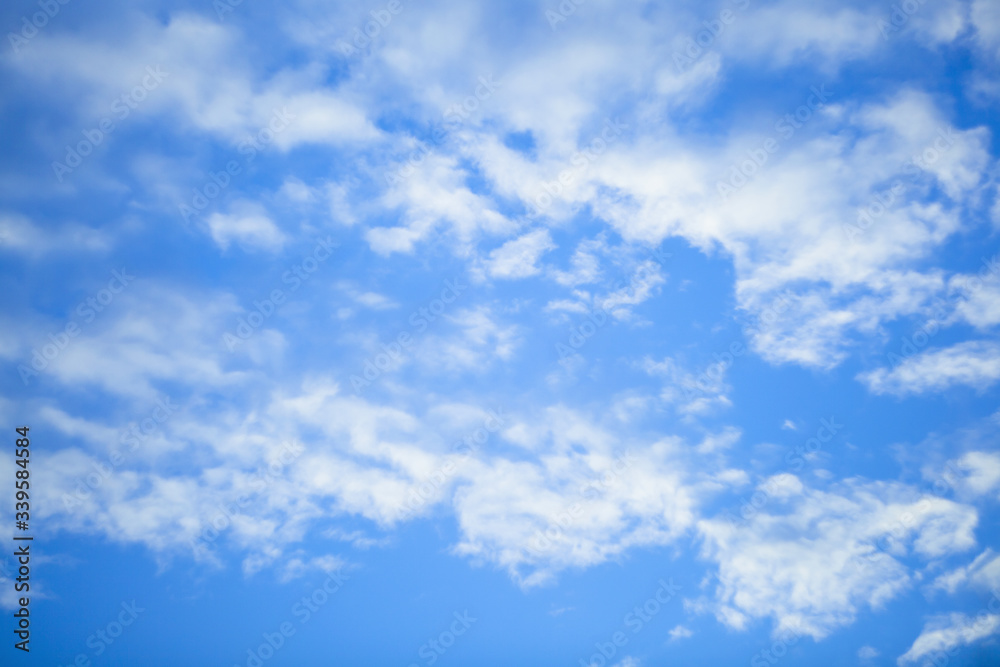 Beautiful background of white clouds on a blue sky