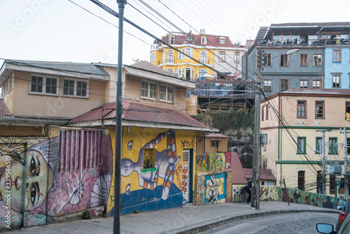colorful graffiti walls in Valparaiso Chile  © Zach