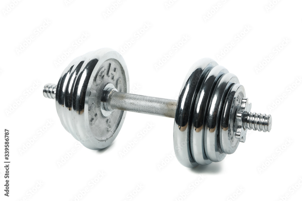 Dumbbell isolated on white background. Healthy lifestyle Dumbbell isolated on white background. Healthy lifestyle