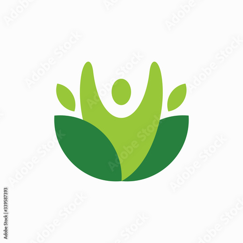 people with leaf vector icon