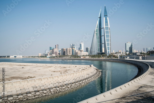 modern skyline of manama bahrain
