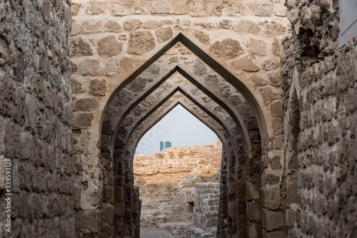 ancient palace arab archways in Bahrain