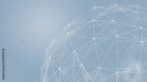 Abstract technology futuristic on blue background plexus. White glow connection lines and dots. Business Concept. Medical, Science, Communications, Network, Internet, Music, Game. 3d animation. 4K UHD