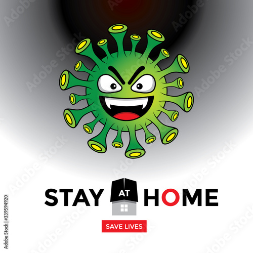 illustration of stay at home against covid-19 coronavirus. COVID-19 is an infectious disease caused by a newly discovered coronavirus and spread throughout the world