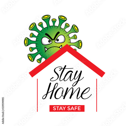 illustration of stay at home, stay safe against covid-19 coronavirus. COVID-19 is an infectious disease caused by a newly discovered coronavirus and spread throughout the world