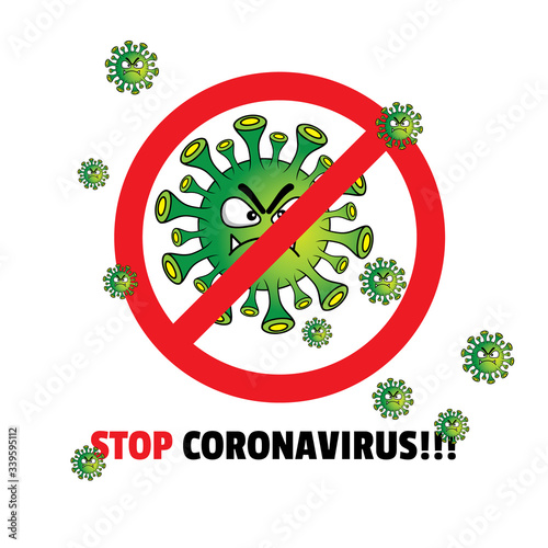 illustration of stopping sign covid-19 coronavirus. COVID-19 is an infectious disease caused by a newly discovered coronavirus and spread throughout the world