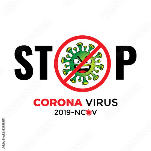 illustration of stopping sign covid-19 coronavirus. COVID-19 is an infectious disease caused by a newly discovered coronavirus and spread throughout the world