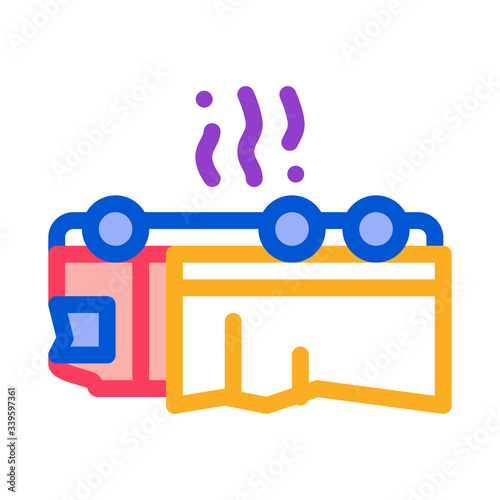inverted car accident icon vector. inverted car accident sign. color symbol illustration