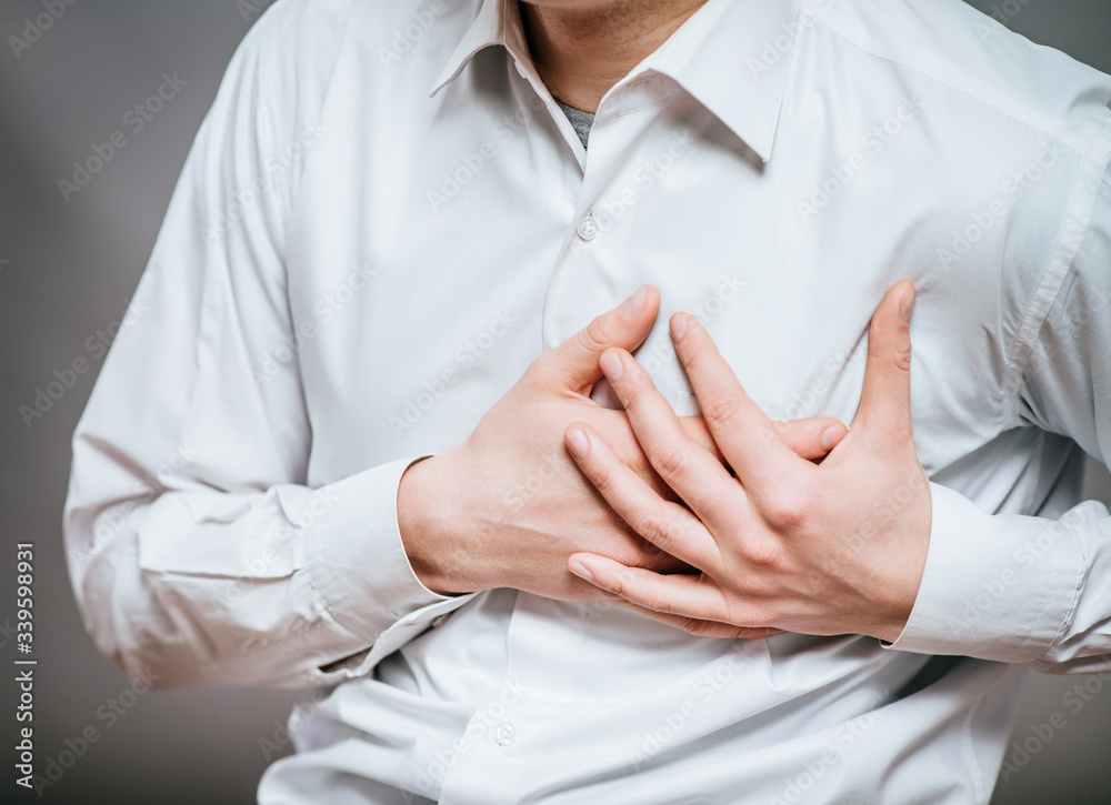 Businessman with heart attack isolated Businessman with heart attack isolated