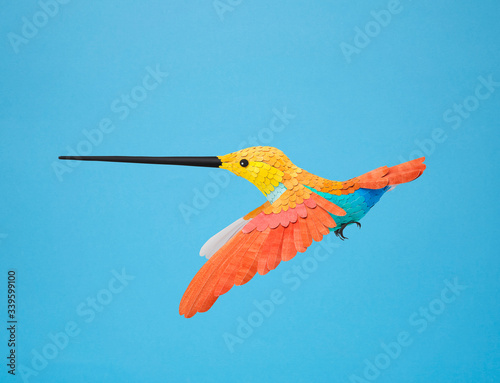 Colorful paper hummingbird