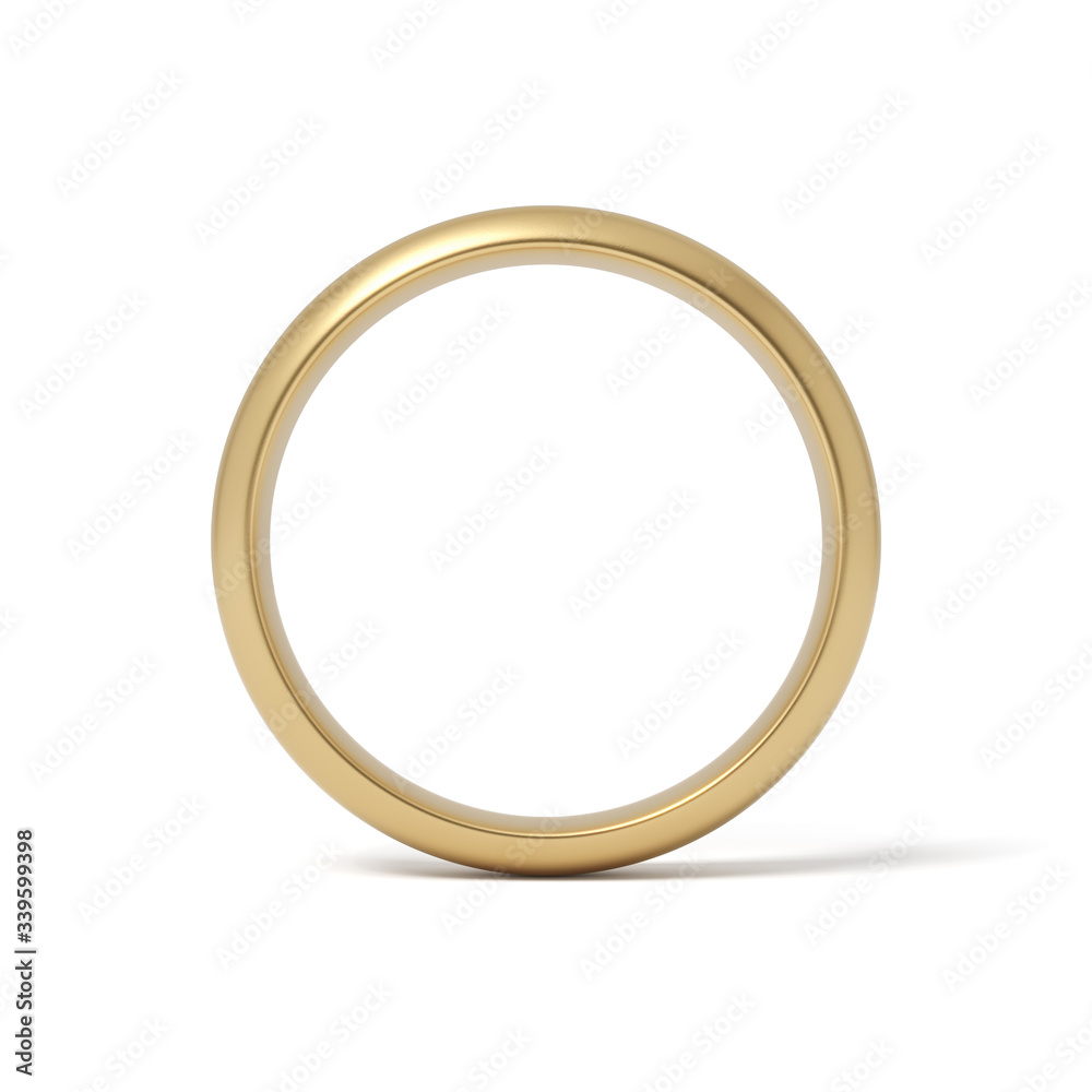 3d rendering of gold ring isolated on white background