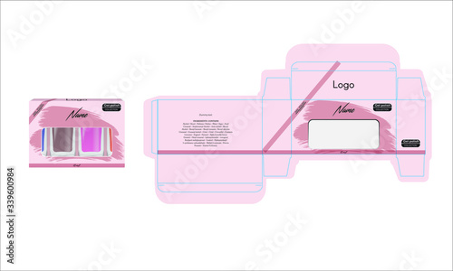Packaging design, luxury nail polish template and mock up box for your product. Illustration vector.