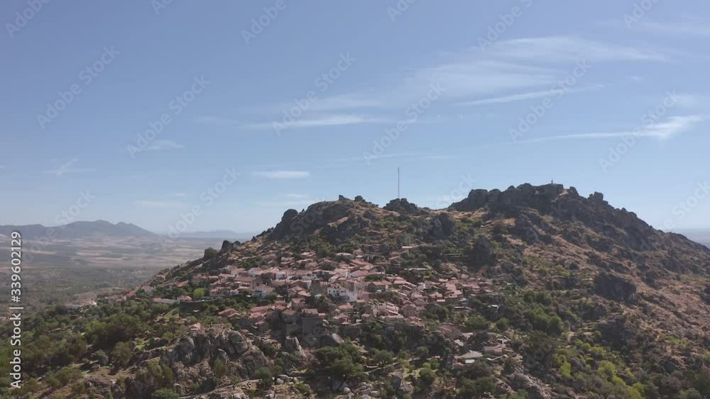Panorama of the village of Monsanto in Portugal. Beautiful ancient traditional countryside in mountain landscape Panorama of the village of Monsanto in Portugal. Beautiful ancient traditional countryside in mountain landscape