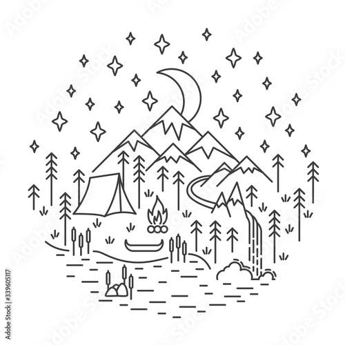 Camping nature scene