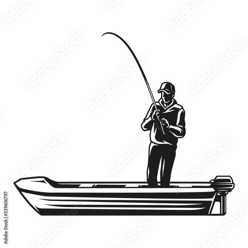 Obraz na płótnie Vintage monochrome fishing concept