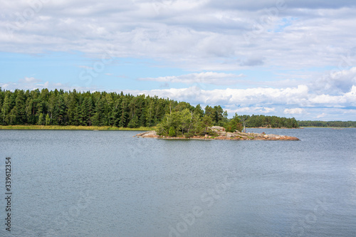 View to the coast, island and Gulf of Finland, Linlo, Kirkkonummi, Finland