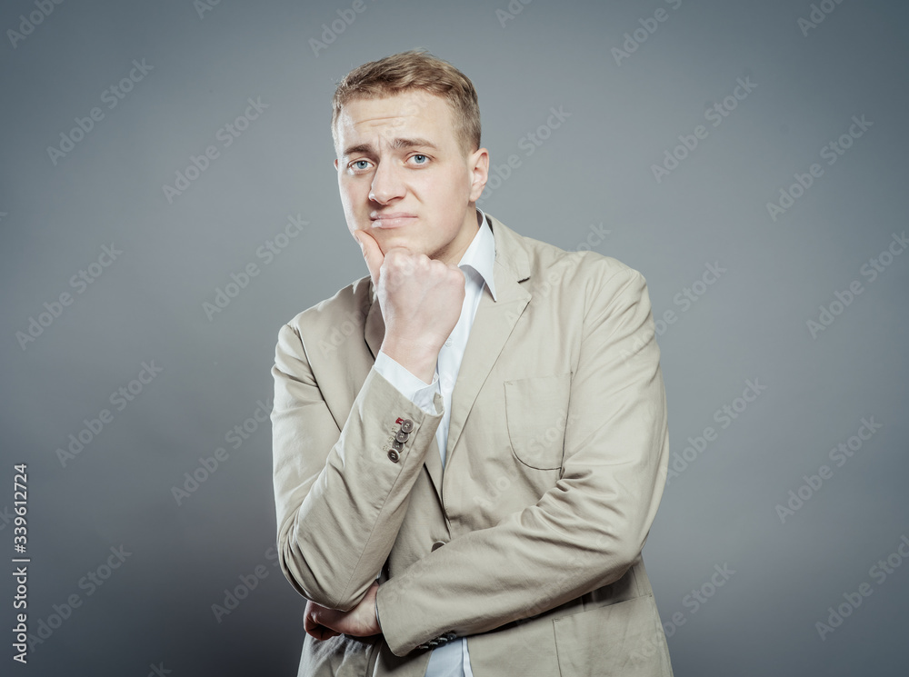 Fototapeta premium Thoughtful handsome male
