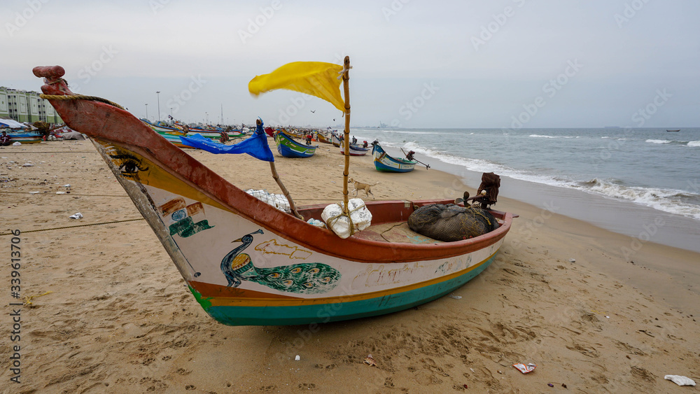 Fisherman's Boat on the Indian Ocean in GOA