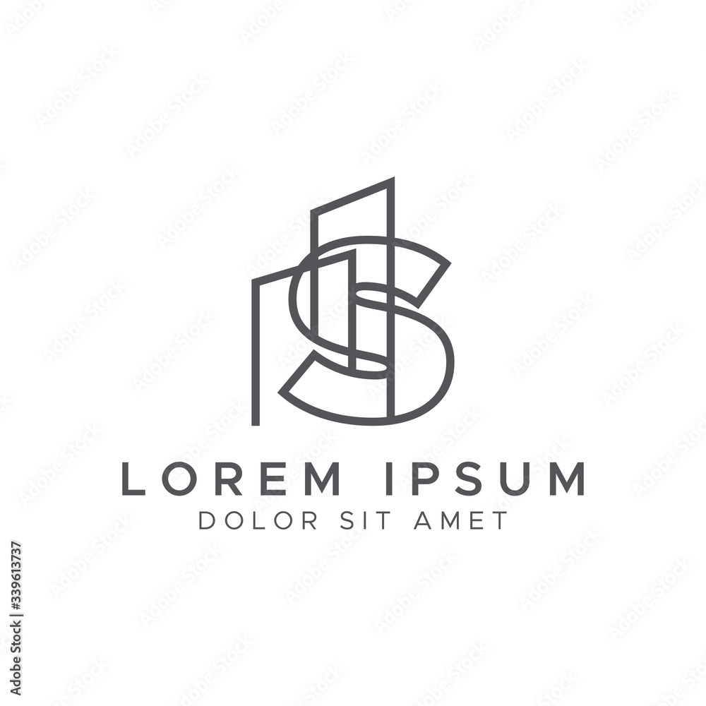 Letter S line building logo vector design template Letter S line building logo vector design template