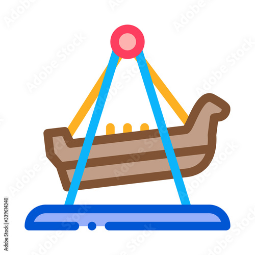 boat swing icon vector. boat swing sign. color symbol illustration
