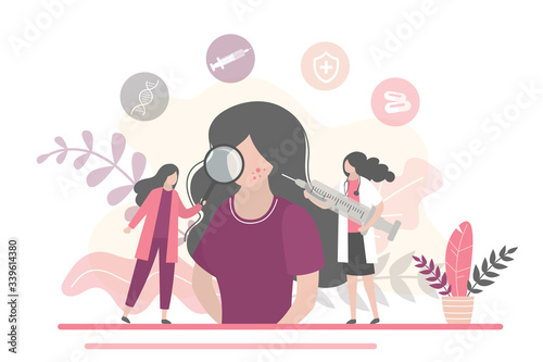 Skin Problems and Treatments. Woman patient at beautician's appointment. Skin Conditions and Diseases Treatment.